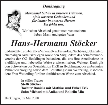 Traueranzeige von Hans-Hermann Stöcker  von Magdeburger Volksstimme