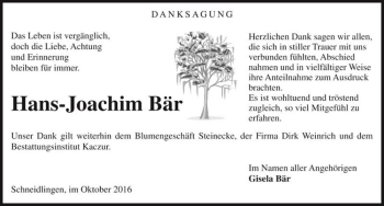Traueranzeige von Hans-Joachim Bär  von Magdeburger Volksstimme