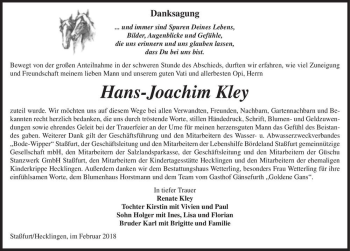 Traueranzeige von Hans-Joachim Kley  von Magdeburger Volksstimme