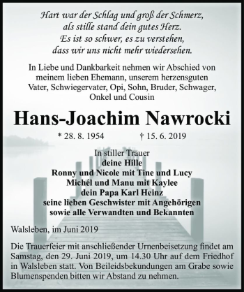 Traueranzeige von Hans-Joachim Nawrocki  von Magdeburger Volksstimme