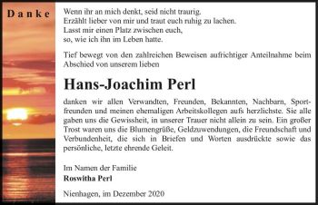 Traueranzeige von Hans-Joachim Perl  von Magdeburger Volksstimme