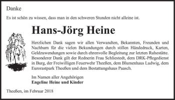 Traueranzeige von Hans-Jörg Heine  von Magdeburger Volksstimme