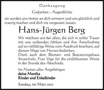 Traueranzeige von Hans-Jürgen Berg  von Magdeburger Volksstimme