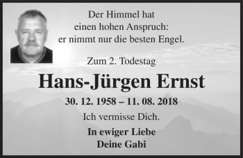 Traueranzeige von Hans-Jürgen Ernst  von Magdeburger Volksstimme