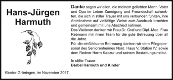 Traueranzeige von Hans-Jürgen Harmuth  von Magdeburger Volksstimme