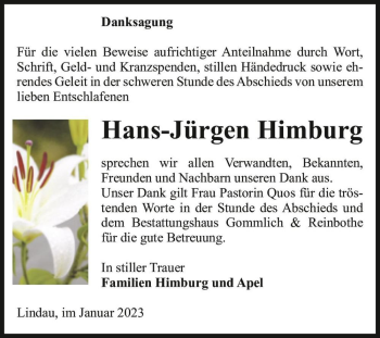 Traueranzeige von Hans-Jürgen Himburg  von Magdeburger Volksstimme