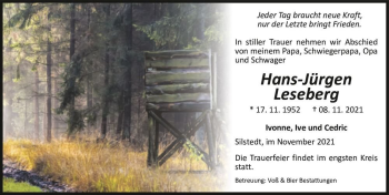Traueranzeige von Hans-Jürgen Leseberg  von Magdeburger Volksstimme