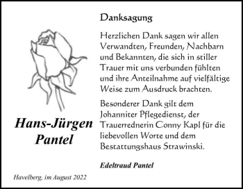 Traueranzeige von Hans-Jürgen Pantel  von Magdeburger Volksstimme