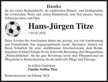 Traueranzeige von Hans-Jürgen Titze  von Magdeburger Volksstimme