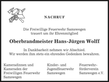 Traueranzeige von Hans-Jürgen Wolff  von Magdeburger Volksstimme