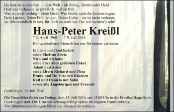 Traueranzeige von Hans-Peter Kreißl  von Magdeburger Volksstimme