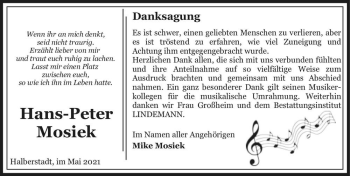 Traueranzeige von Hans-Peter Mosiek  von Magdeburger Volksstimme