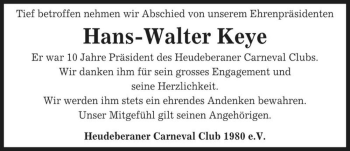 Traueranzeige von Hans-Walter Keye  von Magdeburger Volksstimme