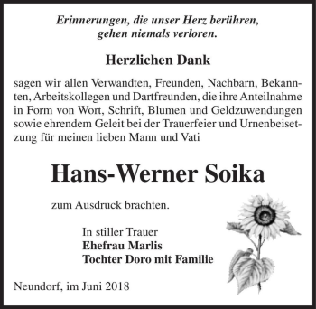 Traueranzeige von Hans-Werner Soika  von Magdeburger Volksstimme