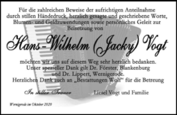 Traueranzeige von Hans-Wilhelm 