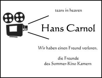 Traueranzeige von Hans Carnol  von Magdeburger Volksstimme