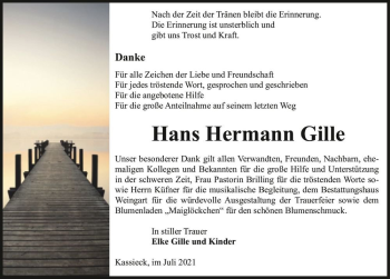 Traueranzeige von Hans Hermann Gille  von Magdeburger Volksstimme