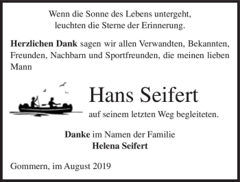 Traueranzeige von Hans Seifert  von Magdeburger Volksstimme