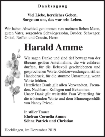 Traueranzeige von Harald Amme  von Magdeburger Volksstimme