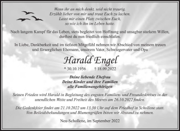Traueranzeige von Harald Engel  von Magdeburger Volksstimme