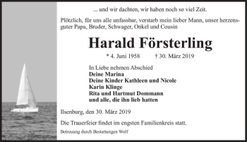 Traueranzeige von Harald Försterling  von Magdeburger Volksstimme