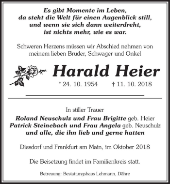 Traueranzeige von Harald Heier  von Magdeburger Volksstimme
