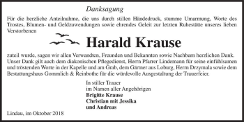 Traueranzeige von Harald Krause  von Magdeburger Volksstimme