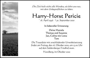 Traueranzeige von Harry-Horst Pericie  von Magdeburger Volksstimme