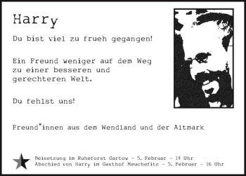 Traueranzeige von Harry  von Magdeburger Volksstimme