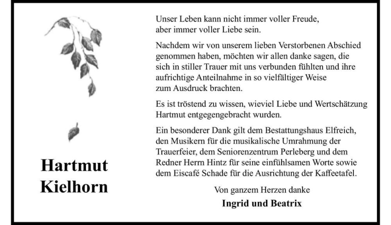  Traueranzeige für Hartmut Kielhorn  vom 25.09.2021 aus Magdeburger Volksstimme