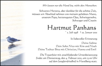 Traueranzeige von Hartmut Panhans  von Magdeburger Volksstimme