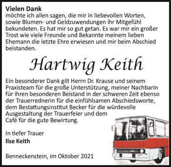 Traueranzeige von Hartwig Keith  von Magdeburger Volksstimme