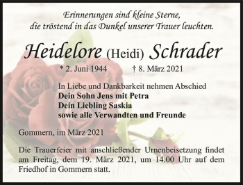 Traueranzeige von Heidelore 