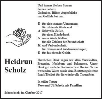 Traueranzeige von Heidrun Scholz  von Magdeburger Volksstimme