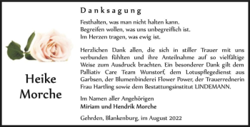 Traueranzeige von Heike Morche  von Magdeburger Volksstimme
