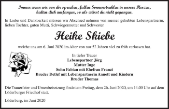 Traueranzeige von Heike Skiebe  von Magdeburger Volksstimme