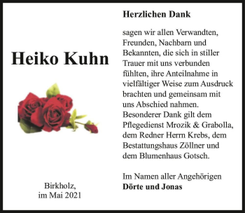 Traueranzeige von Heiko Kuhn  von Magdeburger Volksstimme