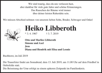 Traueranzeige von Heiko Libberoth  von Magdeburger Volksstimme