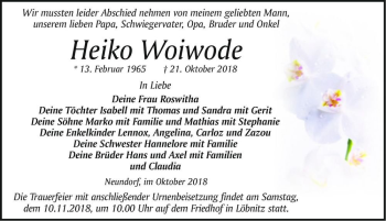Traueranzeige von Heiko Woiwode  von Magdeburger Volksstimme