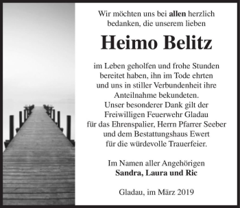 Traueranzeige von Heimo Belitz  von Magdeburger Volksstimme