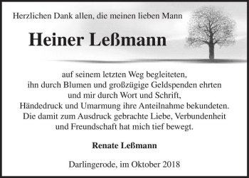 Traueranzeige von Heiner Leßmann  von Magdeburger Volksstimme