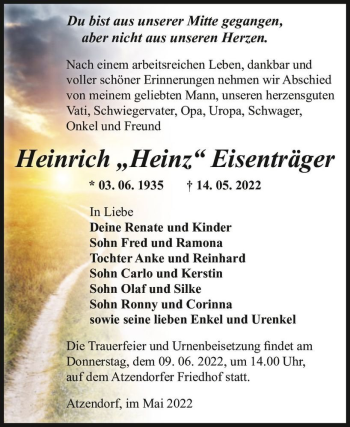 Traueranzeige von Heinrich 