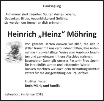 Traueranzeige von Heinrich 