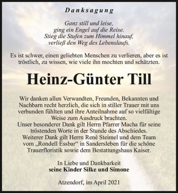 Traueranzeige von Heinz-Günter Till  von Magdeburger Volksstimme