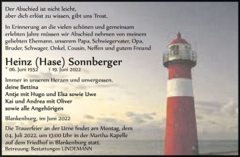 Traueranzeige von Heinz 