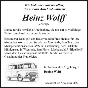 Traueranzeige von Heinz 