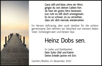 Traueranzeige von Heinz Dobs sen.  von Magdeburger Volksstimme