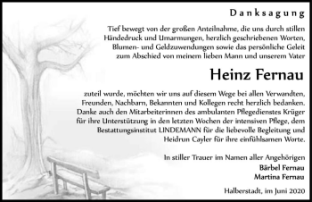 Traueranzeige von Heinz Fernau  von Magdeburger Volksstimme