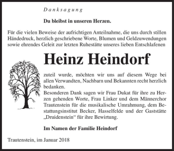 Traueranzeige von Heinz Heindorf  von Magdeburger Volksstimme