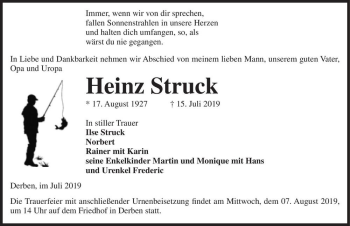 Traueranzeige von Heinz Struck  von Magdeburger Volksstimme